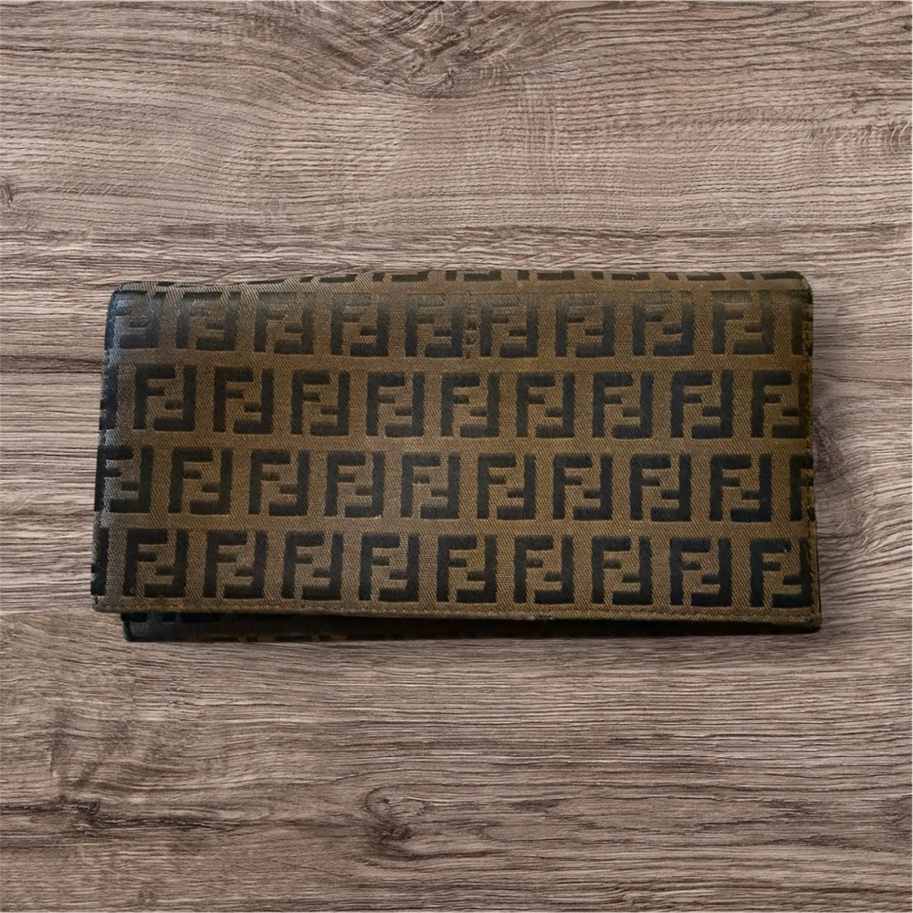 Fendi Zucca Brown and Black Long Wallet! EUC!